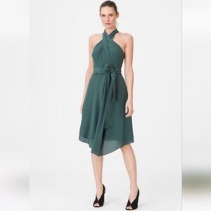 Club Monaco Silk Dark Green Dress